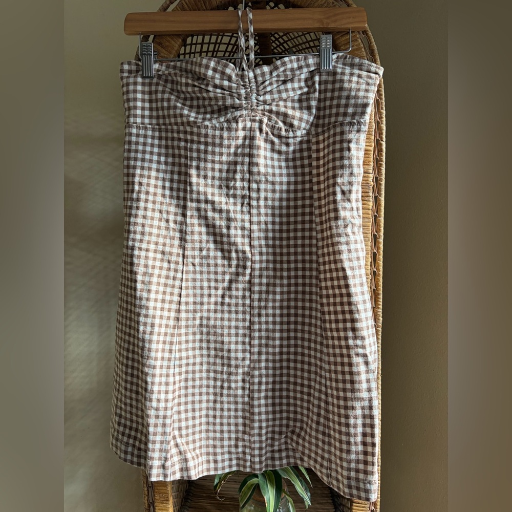 Urban Outfitters Brown Checkered Mini Dress